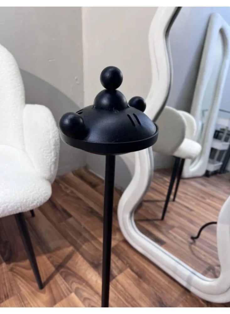 متجر نايس مبخرة استقبال حديد طويلة، حامل بخور مودرن أسود، مبخرة فخمة للمداخل والمجالس. - Image 5